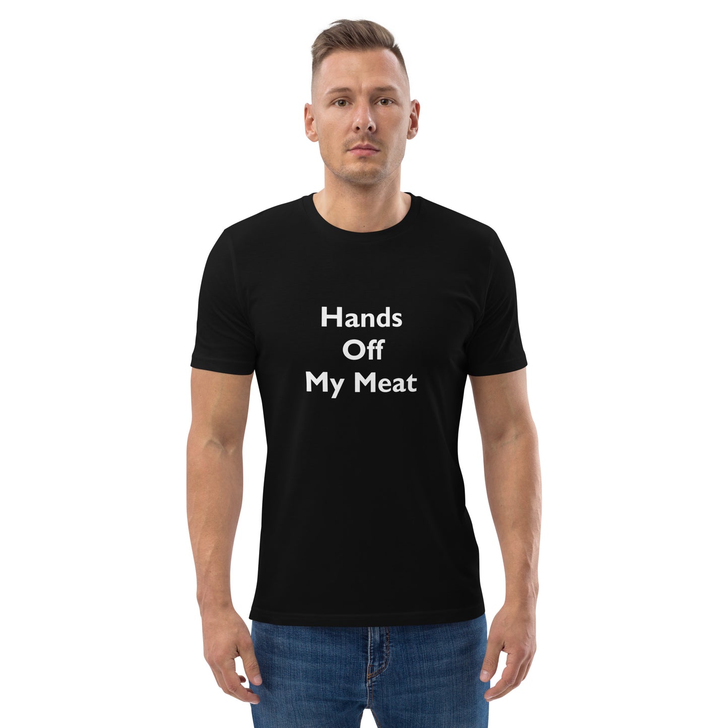 Hands Off My Meat Unisex organic cotton t-shirt