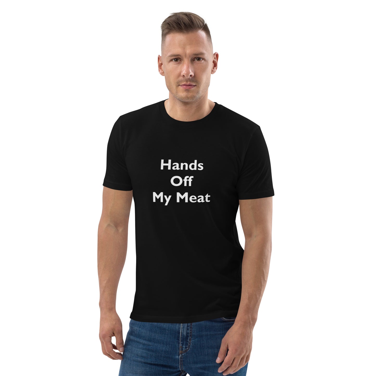 Hands Off My Meat Unisex organic cotton t-shirt