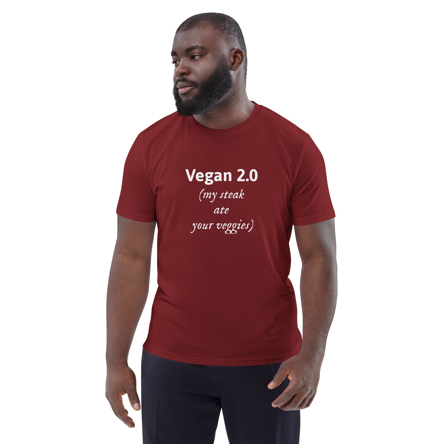 Vegan 2.0 My Steak Ate Your Veggies Unisex organic cotton t-shirt