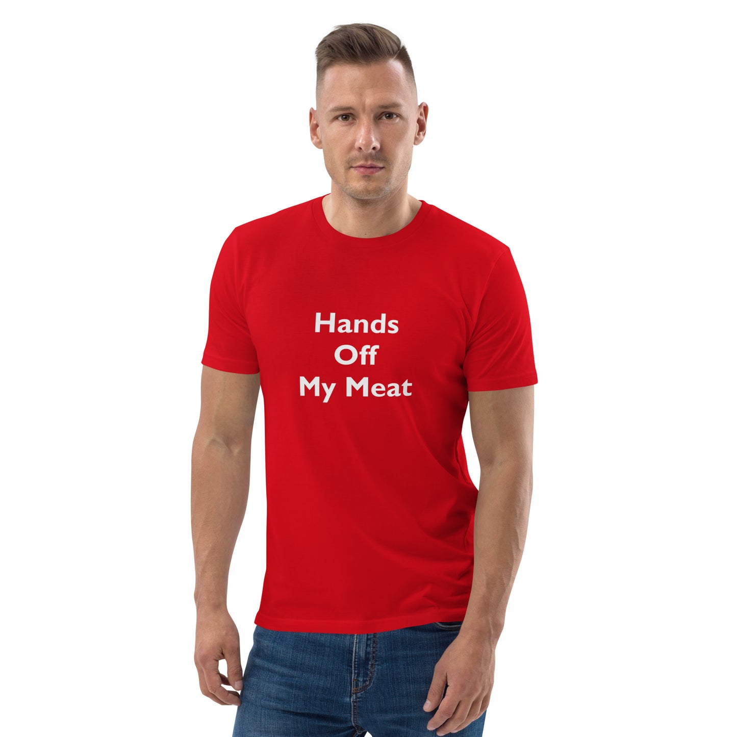 Hands Off My Meat Unisex organic cotton t-shirt