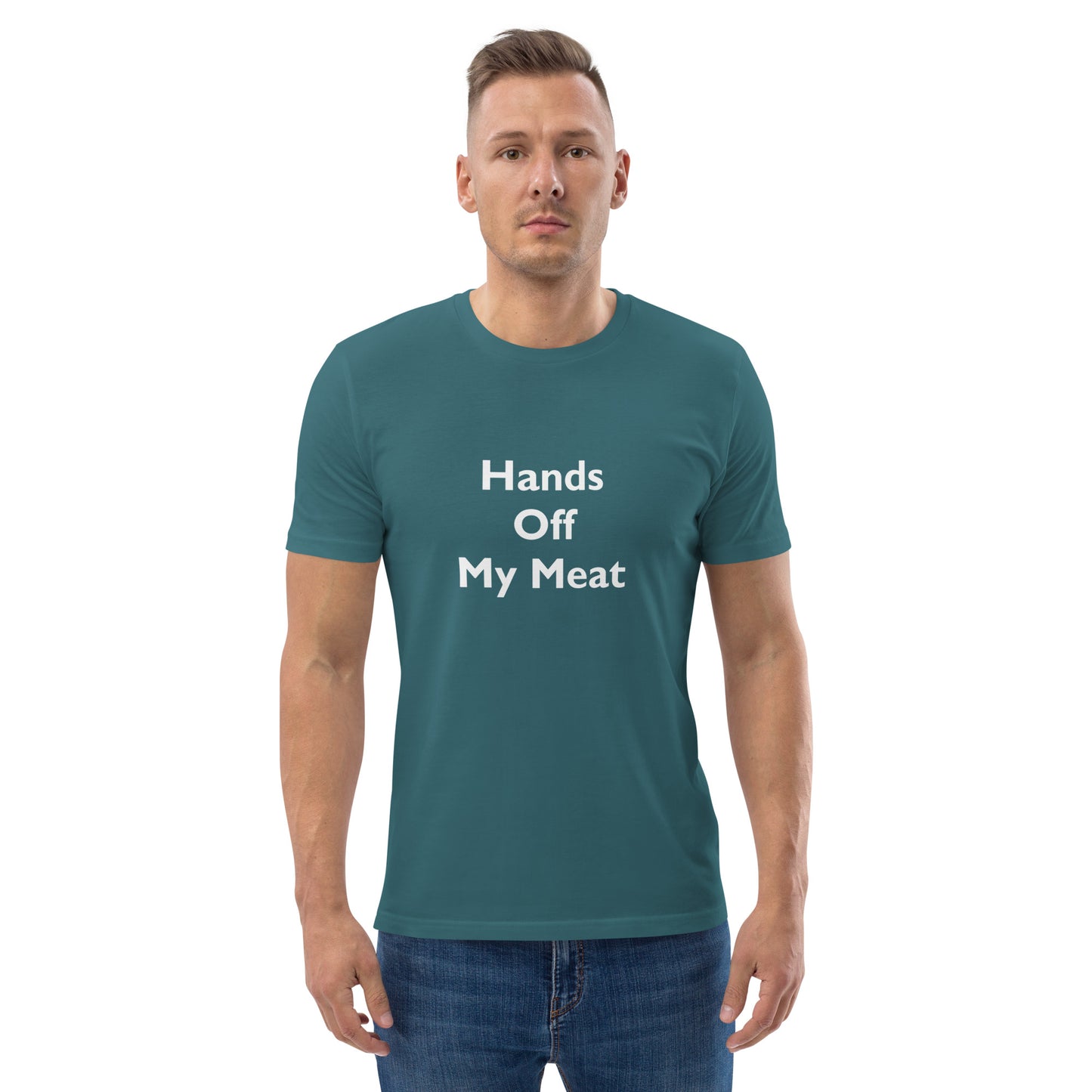 Hands Off My Meat Unisex organic cotton t-shirt