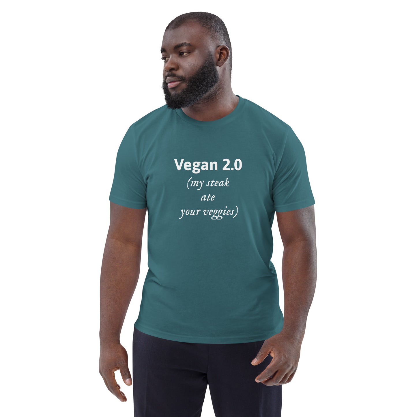 Vegan 2.0 My Steak Ate Your Veggies Unisex organic cotton t-shirt