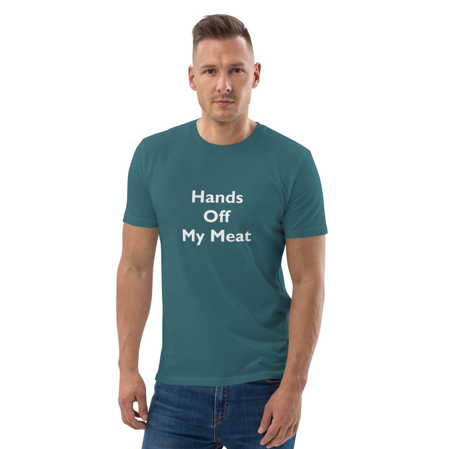 Hands Off My Meat Unisex organic cotton t-shirt