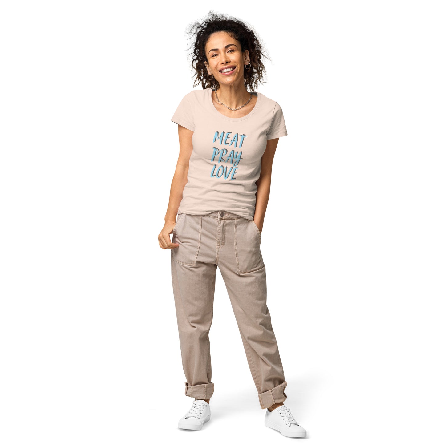 MEAT PRAY LOVE Women’s basic organic t-shirt