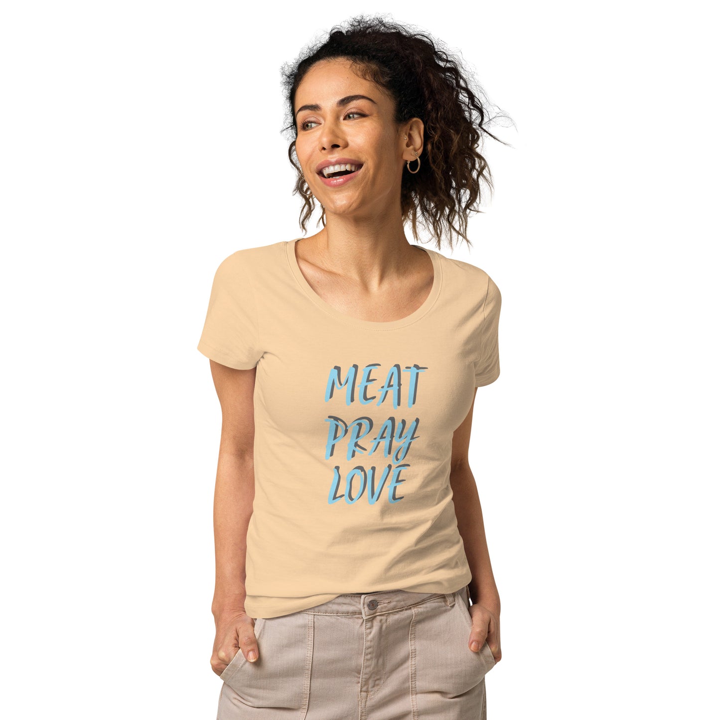 MEAT PRAY LOVE Women’s basic organic t-shirt