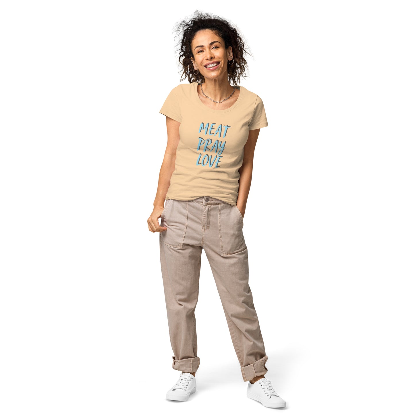 MEAT PRAY LOVE Women’s basic organic t-shirt