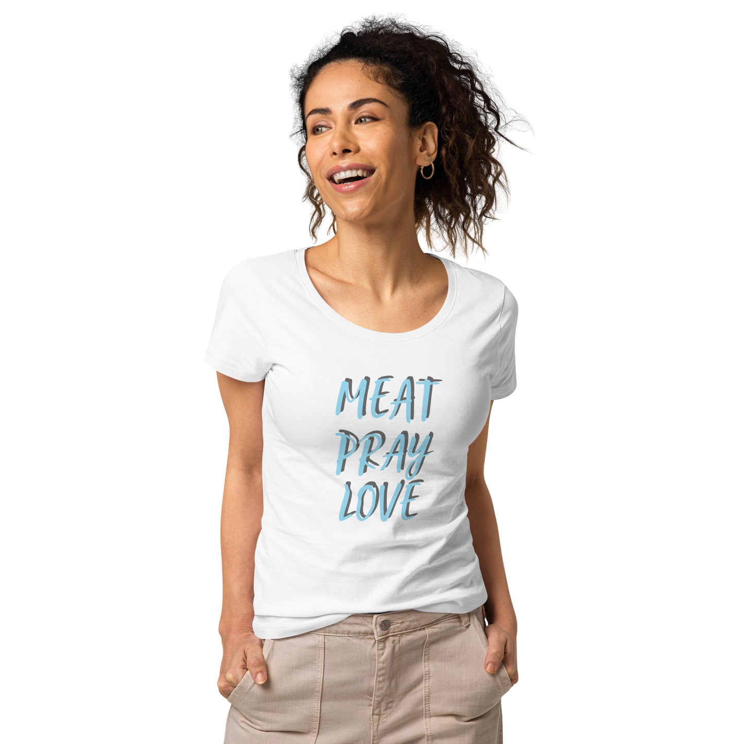 MEAT PRAY LOVE Women’s basic organic t-shirt