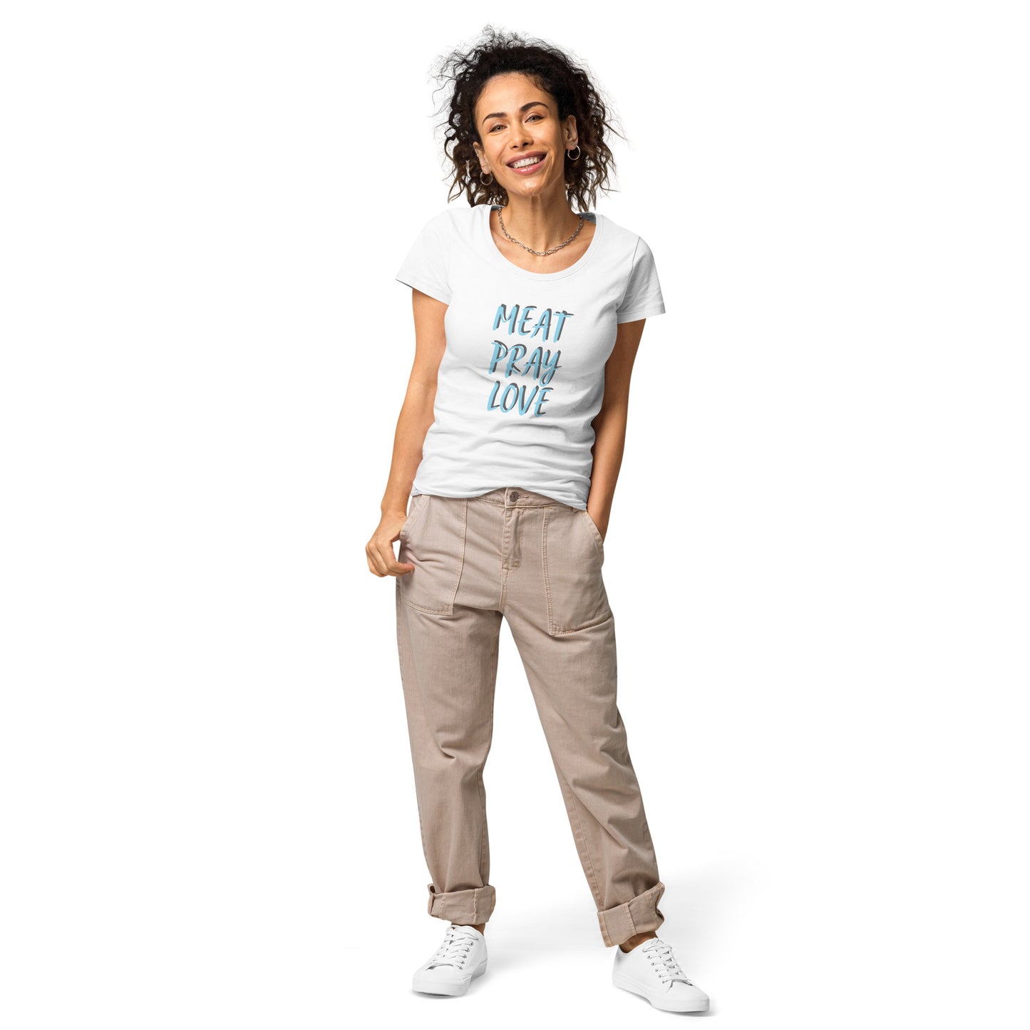 MEAT PRAY LOVE Women’s basic organic t-shirt